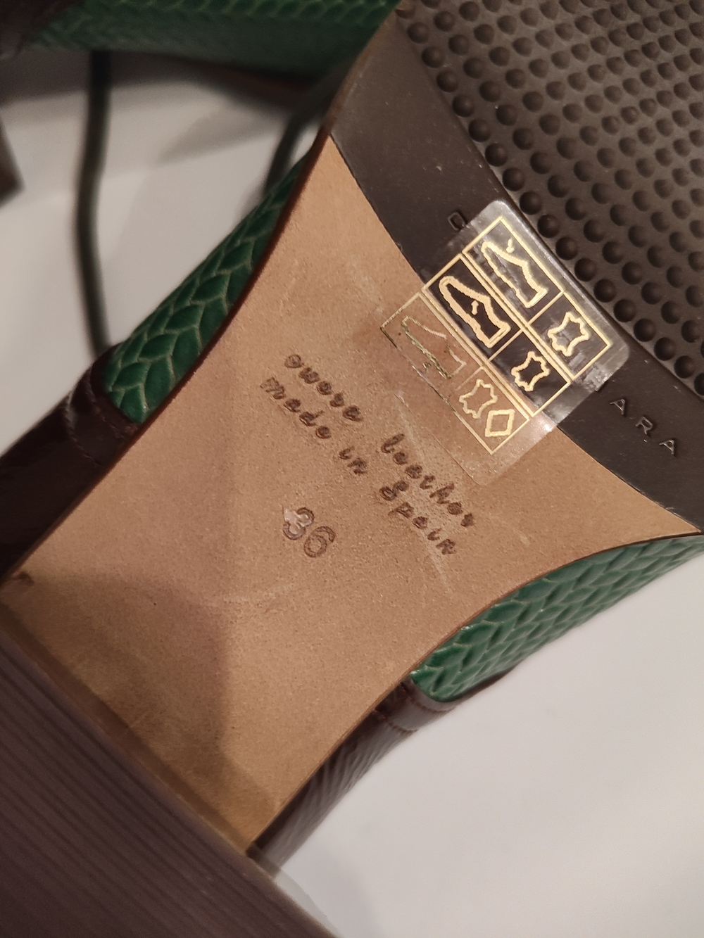 Chie Mihara Green Brown Patterned Leather Lace-Up Oxfords - Picture 6 of 14